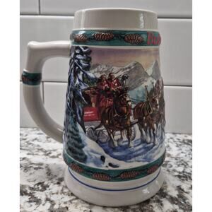 1993 Budweiser Holiday Stein Collection Special Delivery By Artist Nora Koerber